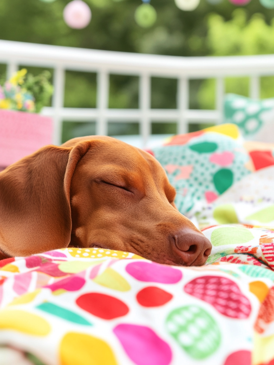 jayjayflux_A_Magyar_Vizsla_dog_lying_on_his_blanket_sleeping__76d7afb9-29b1-4ad1-8490-62042a480210_0